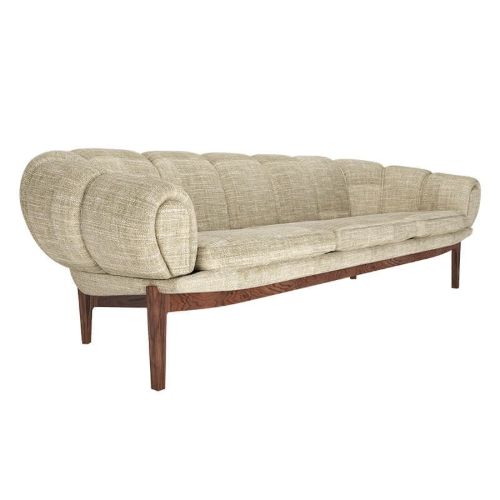 GUBI Croissant Sofa SH: 46 cm - Walnut / Dedar Smila