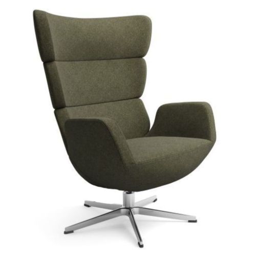 Conform Turtle Lænestol m/vippefunk. SH: 42cm - Olive/Aluminium (Stofgruppe C/1326-26)