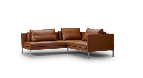 Juul 701 Hjørnesofa 220x230 cm - Prestige 03/Børstet Rustfrit Stål