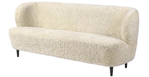 GUBI Stay Sofa Fully Upholstered SH: 40 cm - Black Stained Oak/Moonlight