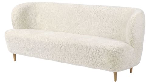 GUBI Stay Sofa Fully Upholstered SH: 40 cm - Oak Semi Matt/Off White