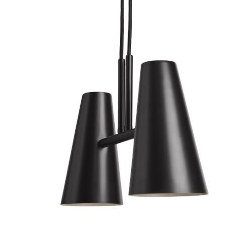 Woud Cono Pendel m/2 Skærme Ø: 42 cm - Sort