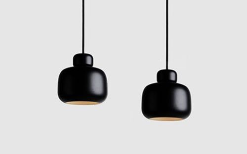 Woud Stone Pendant S Ø: 16 cm - Black