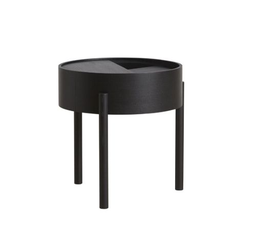 Woud Arc Side Table Ø: 42 cm - Black Painted Ash
