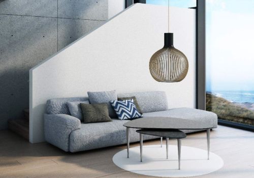 Thomsen Furniture Katrine Sofabord Trekant Lille 42x67x45 cm - Stenlook Granitgrå/Børstet Stål