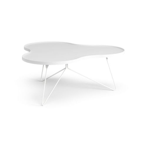 Swedese Flower Mono Sofabord 114x107x45 cm - Hvidlakeret/Hvid Stål