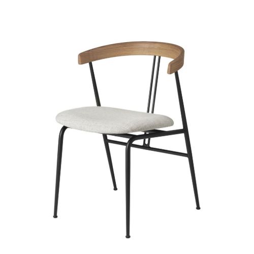GUBI Violin Dining Chair Upholstered Seat Svevo SH: 45 cm - Oiled Oak / 004
