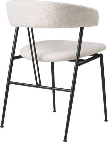 GUBI Violin Dining Chair Fully Upholstered Svevo SH: 45 cm - Black Matt / 002