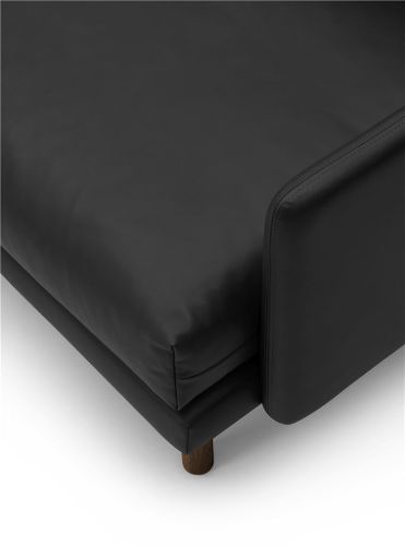 Bruunmunch EMO 3 Seater L: 207 cm - Dakar 0251 Black Leather/Smoked Oak