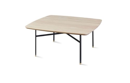 Skovby SM242 Sofabord Kvadratisk 99x99 cm - Hvidolieret Eg / Sort