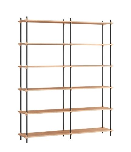 Moebe Shelving System Double 200x162 cm - Oak/Black