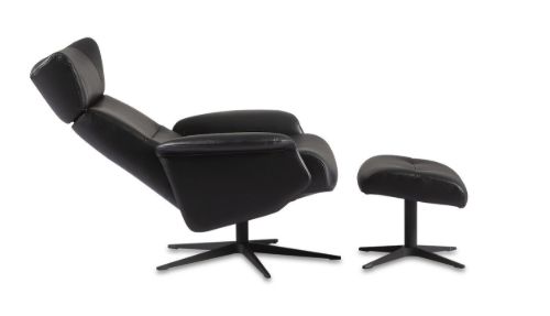 IMG Comfort Space 3800 Lænestol Læder Prime SH: 45cm - Sort/Børstet Alu