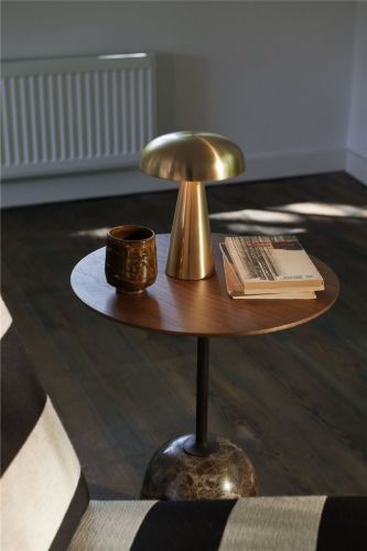 &Tradition Lato Coffee Table LN8 Ø: 40 cm - Walnut / Emparador Marble