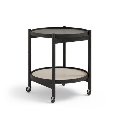 Brdr. Krüger Bølling Bakkebord m. 2 bakker Ø: 50 cm - Sortmalet Eg/Stone