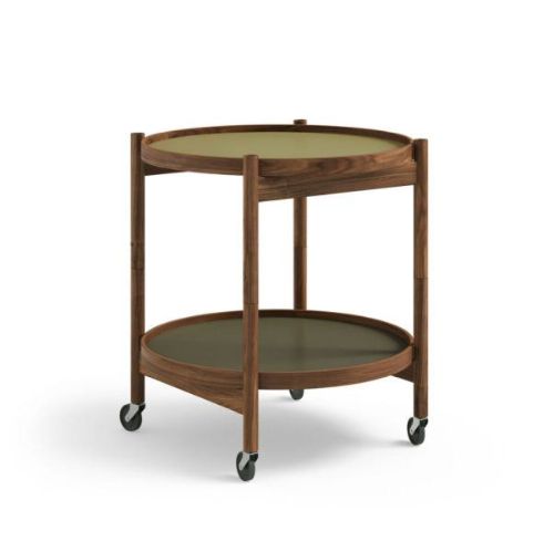 Brdr. Krüger Bølling Bakkebord m. 2 bakker Ø: 50 cm - Olieret Valnød/Leaf