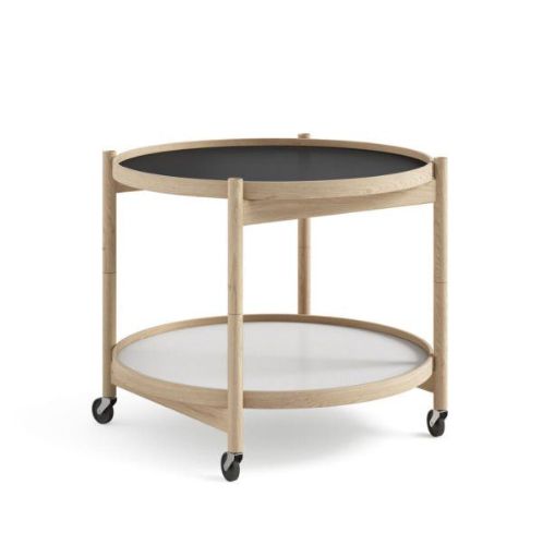 Brdr. Krüger Bølling Bakkebord m. 2 bakker Ø: 60 cm - Ubehandlet Eg/Base