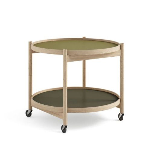 Brdr. Krüger Bølling Bakkebord m. 2 bakker Ø: 60 cm - Ubehandlet Eg/Leaf