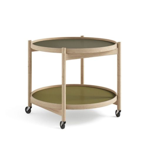 Brdr. Krüger Bølling Bakkebord m. 2 bakker Ø: 60 cm - Ubehandlet Eg/Leaf
