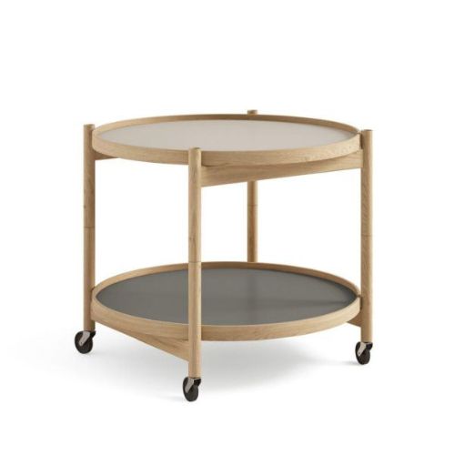 Brdr. Krüger Bølling Bakkebord m. 2 bakker Ø: 60 cm - Olieret Eg/Stone