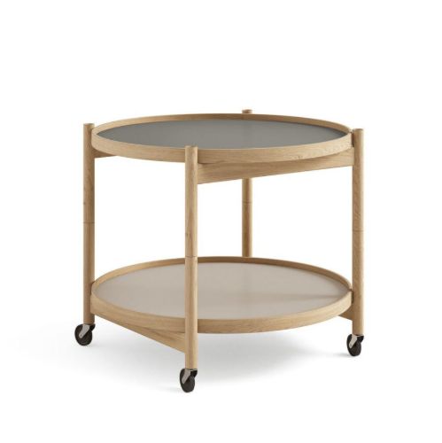 Brdr. Krüger Bølling Bakkebord m. 2 bakker Ø: 60 cm - Olieret Eg/Stone