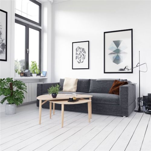 Thomsen Furniture Katrine Nordic Sofabord Trekant Lille 42x67x45 cm - Hvidolieret Eg