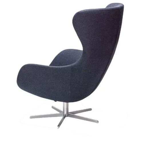 Søren Lund SL 407 Lænestol SH: 42 cm - Main Line Flax Blå/Satinkrom Sokkel m. Drej