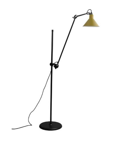 DCW Editions Lampe Gras N215 Gulvlampe Konisk H: 135cm - Sort/Gul