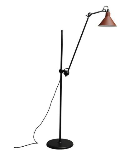 DCW Editions Lampe Gras N215 Gulvlampe Konisk H: 135cm - Sort/Rød
