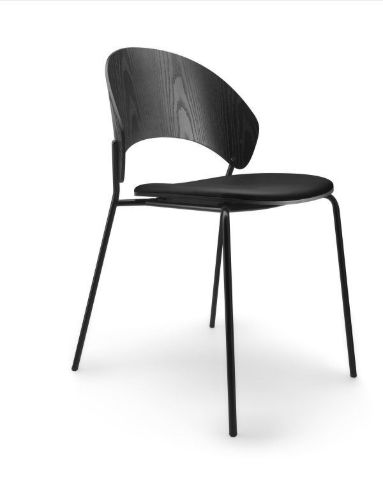 Eva Solo Dosina Spisebordsstol Polstret SH: 45 cm - Sort/Sort