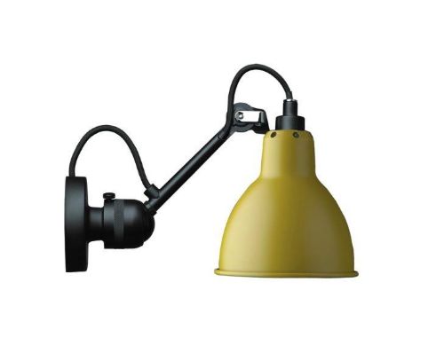 DCW Editions Lampe Gras N304 Væglampe Rund H: 14cm - Sort/Gul