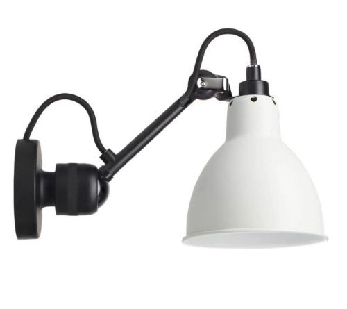 DCW Editions Lampe Gras N304SW Væglampe Rund m. Afbryder H: 14cm - Sort/Hvid