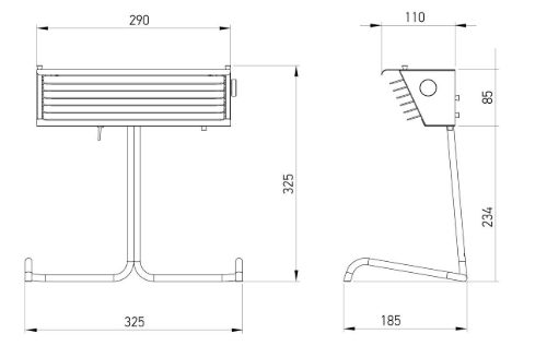 DCW Editions Mantis Biny Bordlampe m. Afbryder H: 32,5 cm - Hvid/Sort/Hvid