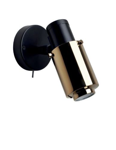 DCW Editions Biny Spot LED Væg- og loftlampe m. Afbryder Ø: 6,5 cm - Sort/Nikkel