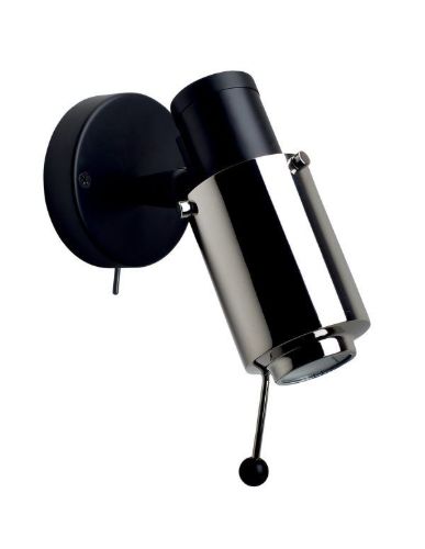 DCW Editions Biny Spot LED Væg- og loftlampe m. Afbryder og Arm Ø: 6,5 cm - Sort/Nikkel