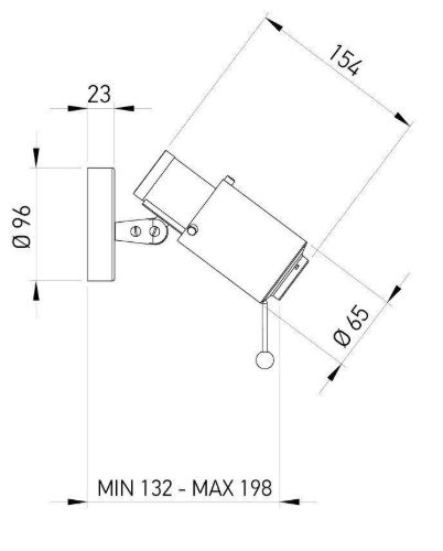 DCW Editions Biny Spot LED Væg- og loftlampe m. Afbryder og Arm Ø: 6,5 cm - Sort/Nikkel