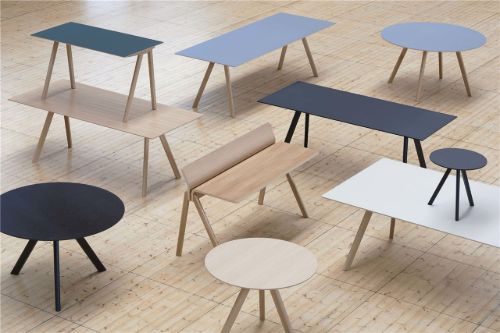 HAY CPH 10 Desk 160x80x74 cm - Lacquered Solid Oak/Grey Linoleum