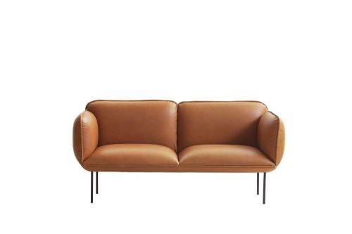Woud Nakki 2-Seater L: 180 cm - Camo Silk Leather / Cognac