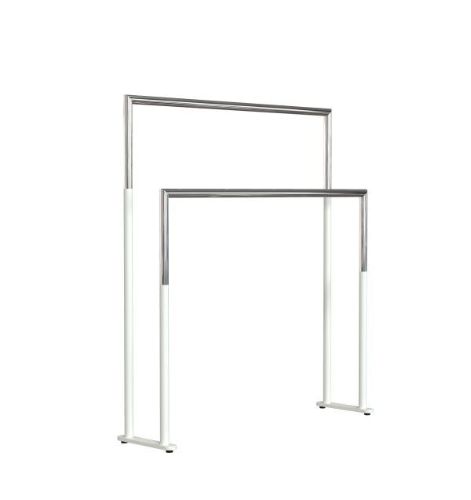 FROST NOVA2 Håndklædestander 1976 Dobbelt H: 75cm - Mat Hvid/Poleret