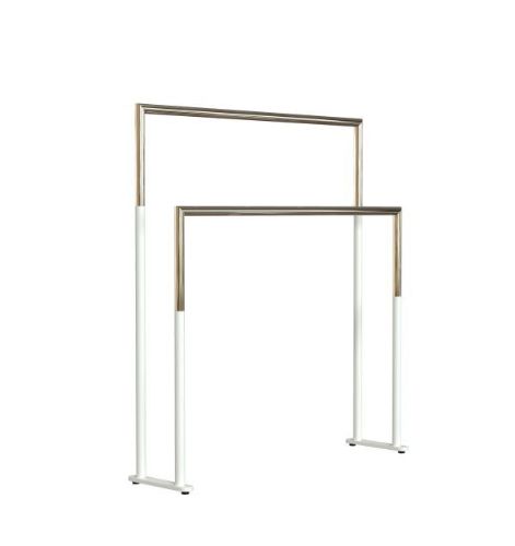 FROST NOVA2 Håndklædestander 1976 Dobbelt H: 75cm - Mat Hvid/Poleret Guld