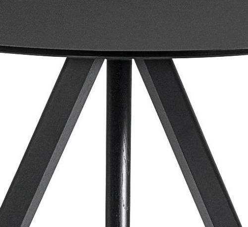 HAY CPH 20 Round Table Ø: 90 cm - Black Lacquered Solid Oak/Black Linoleum F