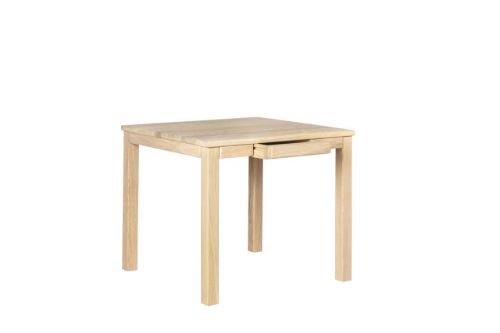 Haslev Klassik 3B Sofabord m. Skuffe 75x75 cm - Hvidolieret Eg