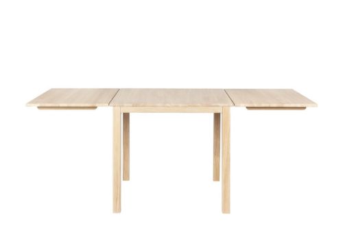Haslev Klassik 3E Spisebord m. 2 Klapper 75x75 cm - Hvidolieret Eg
