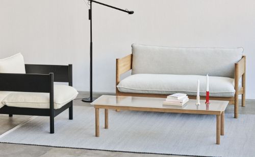 HAY Kofi Table 140x50 cm - Solid Oak / Clear Reeded Glass