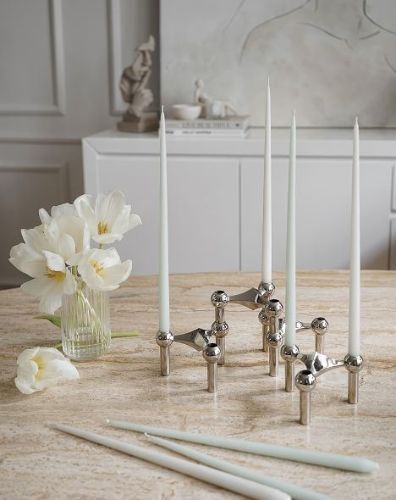 STOFF Nagel Taper Candles by Ester & Erik 6 pcs H: 29 cm - Dusty Mint