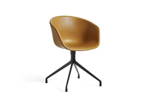 HAY AAC 21 About A Chair SH: 46 cm - Black Powder Coated Aluminium/Sense Cognac