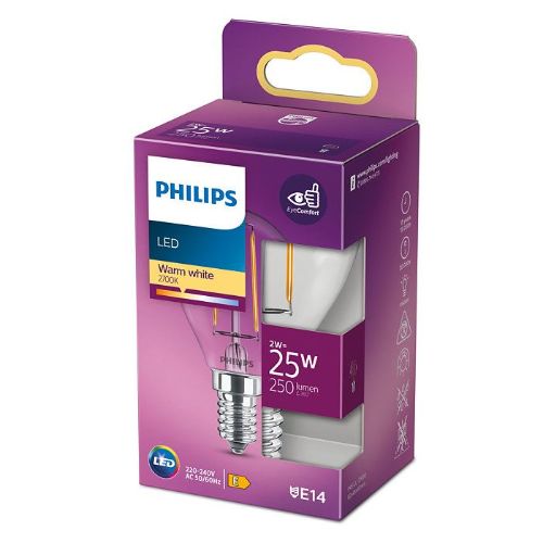 PHILIPS Kerte & Luster E14 LED Pære 2W (25W) - Varm Hvid