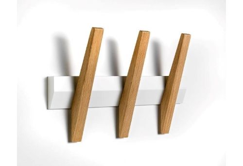 Hoigaard Tangent-3 Knagerække B:38 cm - Hvid/Eg
