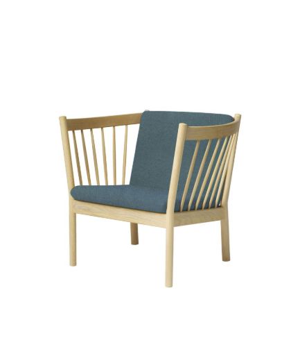 FDB Møbler J146 Lænestol SH: 43 cm - Eg / Mørkegrøn