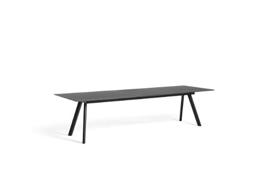 HAY CPH 30 Extendable Table 250/400x90x74 cm - Black Lacquered Solid Oak/Black Linoleum