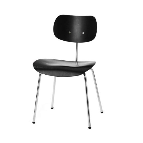 Please Wait To Be Seated Eiermann SE68 Dining Chair SH: 46 cm - Black / Chrome